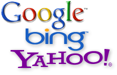 Logos gängiger Suchmaschinen